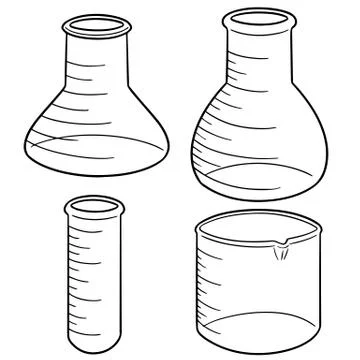 Vector set of laboratory glassware Stock Illustration