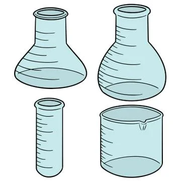 Vector set of laboratory glassware Stock Illustration