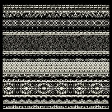 Vector set of lace trims Illustrazione stock