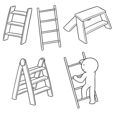 Vector set of ladders Stock Illustration