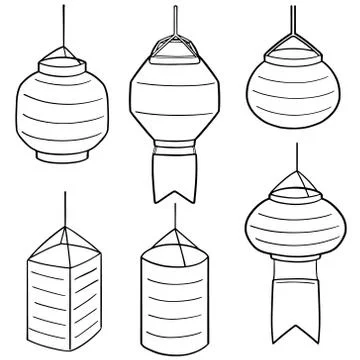 Vector set of lantern Illustrazione stock