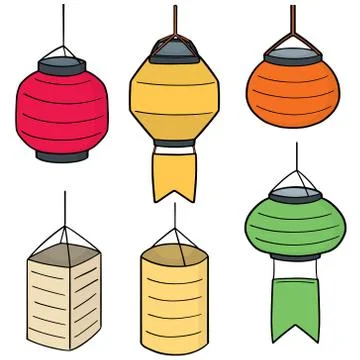 Vector set of lantern Stock Illustration