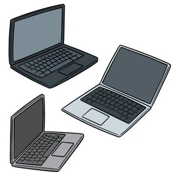 Vector set of laptop Stock Illustration
