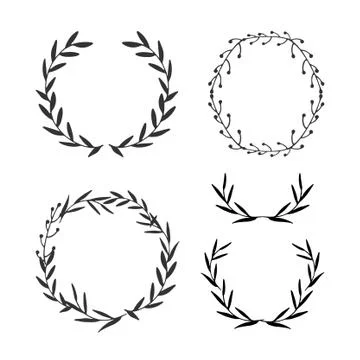 Vector set of leaf frames. Decorative leaf elements Stock Illustration