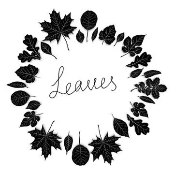 Vector set of leaves silhouette Stock Illustration