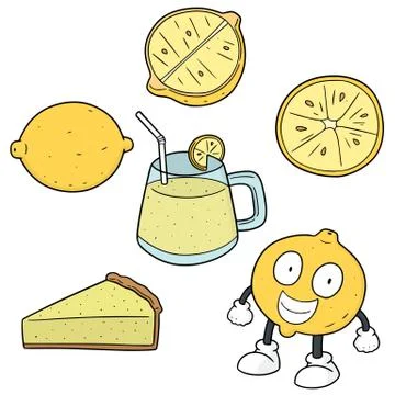 Vector set of lemon Stock Illustration