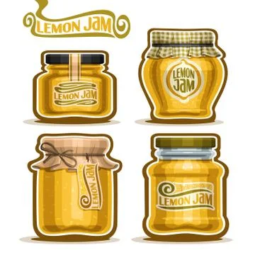 Vector set of Lemon Jam Stock Illustration