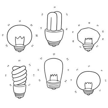 Vector set of light bulb Stock Illustration