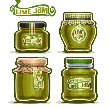 Vector set of Lime Jam Stock Illustration