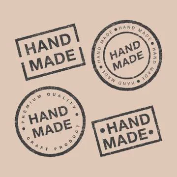 Vector set of linear badges and logo design elements for hand made in flat de Stock Illustration