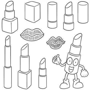 Vector set of lipsticks Stock Illustration