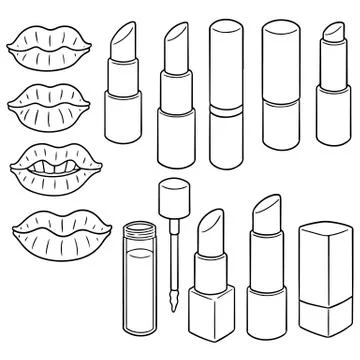 Vector set of lipsticks Stock Illustration
