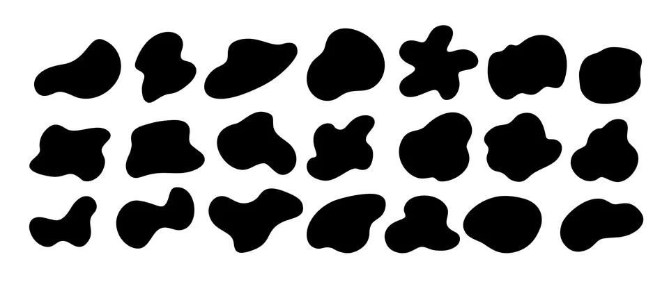 Vector set of liquid shapes Stock Illustration