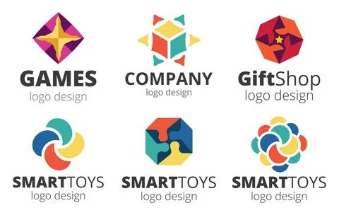 Vector Set logo, games and gifts Stock Illustration