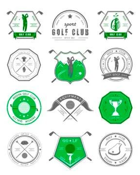 Vector Set of Logos and Icons Golf Clubs Free Stock Illustration