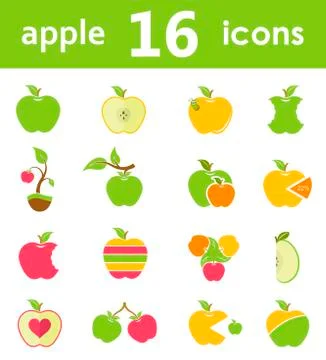 Vector set of logos and symbols of apples Stock Illustration