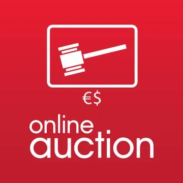 Vector set of logos for bidding and auctions Stock Illustration