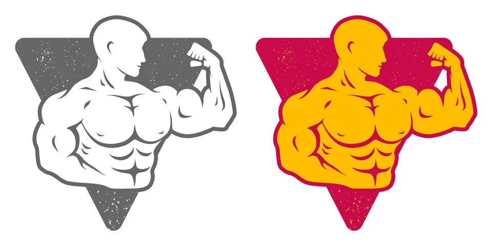 Vector set logos for bodybuilding Stock Illustration