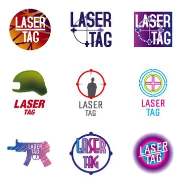 Vector set of logos for laser tag Illustrazione stock