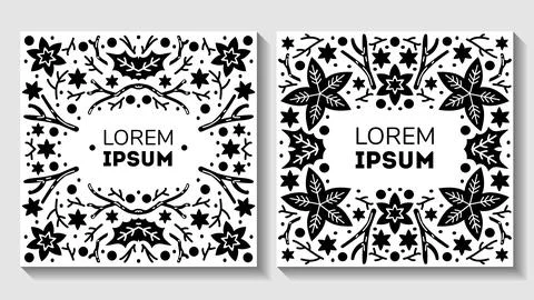 Vector set of luxury floral patterns, invitation cards, banners. Merry Christmas Stock Illustration