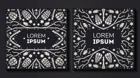 Vector set of luxury floral patterns, invitation cards, banners. Merry Christmas Stock Illustration