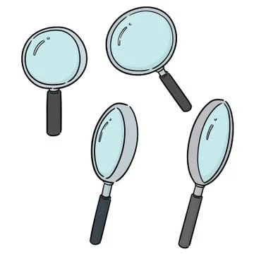 Vector set of magnifying glass Stock Illustration