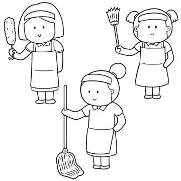 Vector set of maid Stock Illustration
