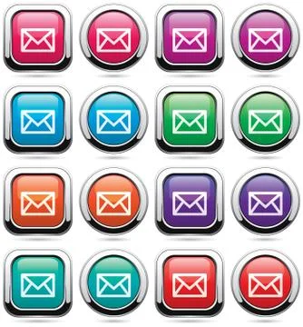 Vector set of mail buttons Stock Illustration