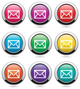 Vector set of mail buttons Stock Illustration