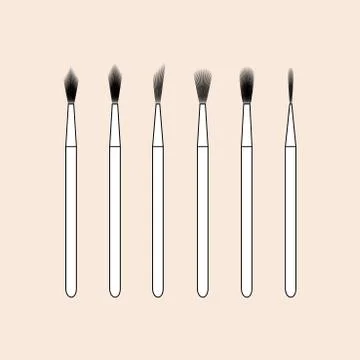 Vector set of make up brushes. 库存插图