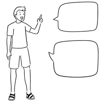 Vector set of man talking Stock Illustration