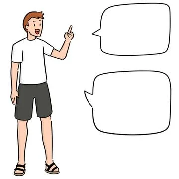 Vector set of man talking Illustrazione stock