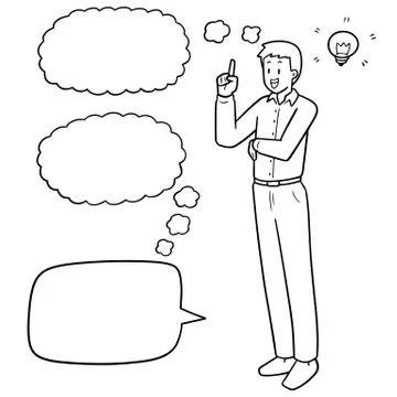 Vector set of man thinking Stock Illustration