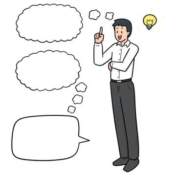 Vector set of man thinking Stock Illustration