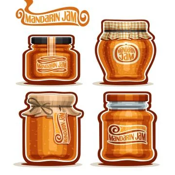 Vector set of Mandarin Jam Illustrazione stock
