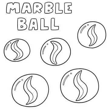 Vector set of marble ball Stock Illustration
