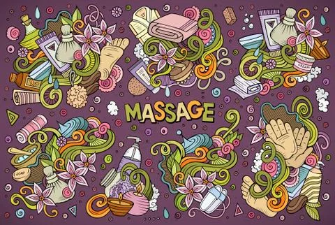 Vector set of Massage and Spa designs Illustrazione stock