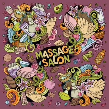 Vector set of Massage and Spa designs Illustrazione stock