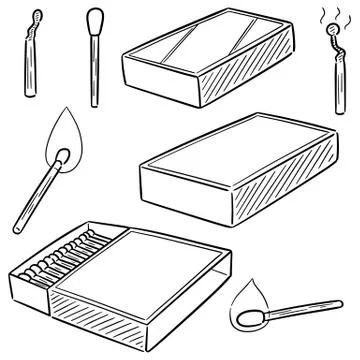 Vector set of matches Stock Illustration