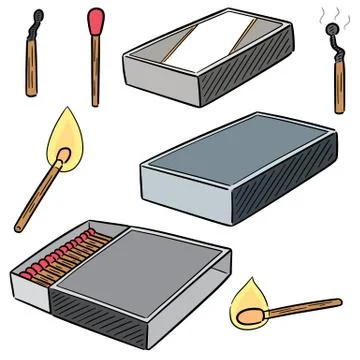 Vector set of matches Stock Illustration