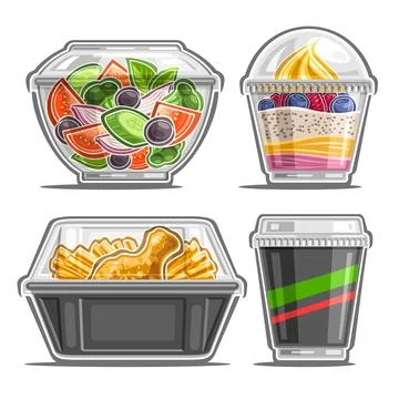 Vector set for Meal Delivery Service Stock Illustration