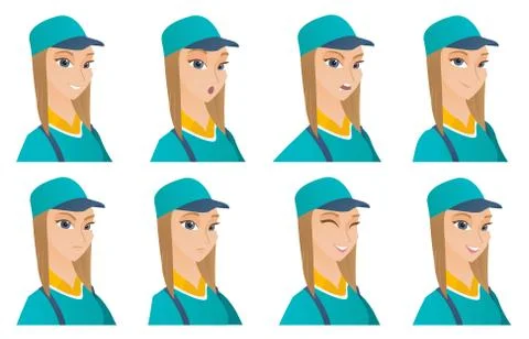 Vector set of mechanic characters. Stock Illustration