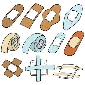 Vector set of medical plaster Illustrazione stock