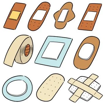 Vector set of medical plaster Stock Illustration