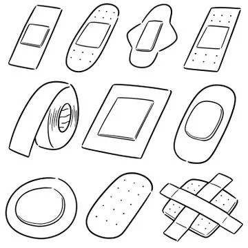 Vector set of medical plaster Stock Illustration