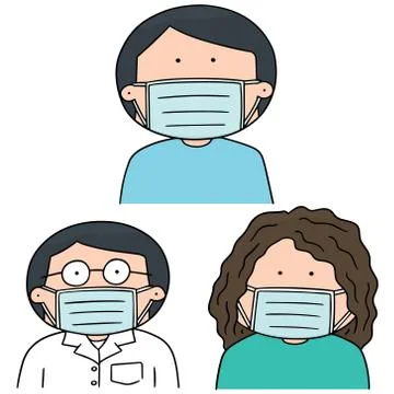 Vector set of medical protective mask Illustrazione stock