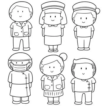 Vector set of medical staff Stock Illustration