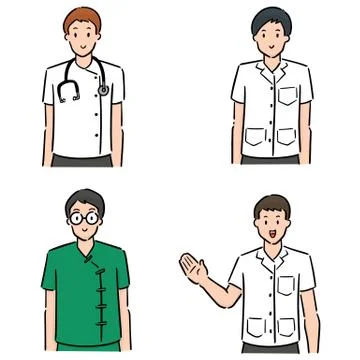 Vector set of medical staff Stock Illustration