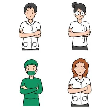Vector set of medical staff Stock Illustration