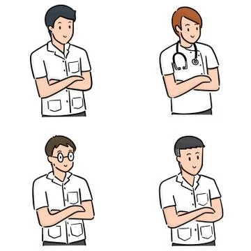 Vector set of medical staff Stock Illustration